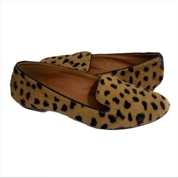 MADEWELL Calf hair Loafers Bloggers Favorite Animal Print Flats Almond Toe 6.5 - Picture 1 of 9